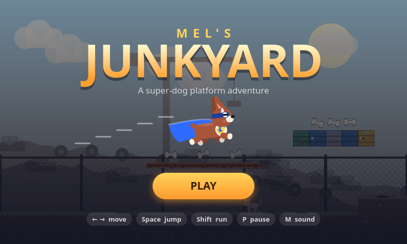 Super Mel flying over the junkyard